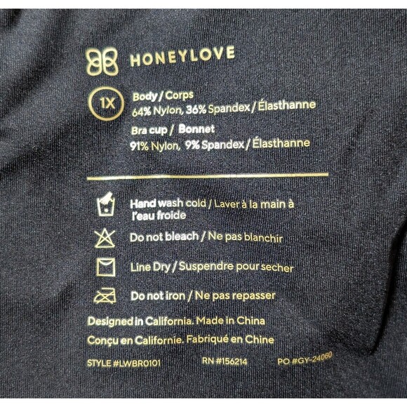 Honeylove Size 1X Softform V-neck Bra Vamp Seamless Wireless Wide Strap - Picture 8 of 8